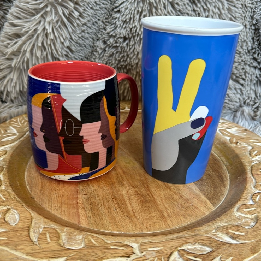 ANTHROPOLOGIE & STARBUCKS MUG BUNDLE